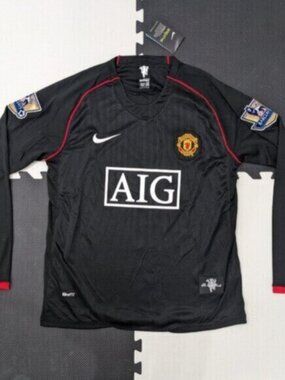 Ronaldo #7 2008/09 Manchester United Nike Black Away Retro Longsleeve Jersey